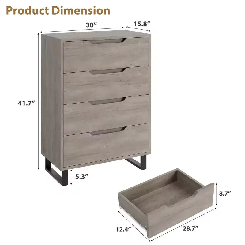 Commode verticale autonome de 105 cm de hauteur avec espace de rangement.
