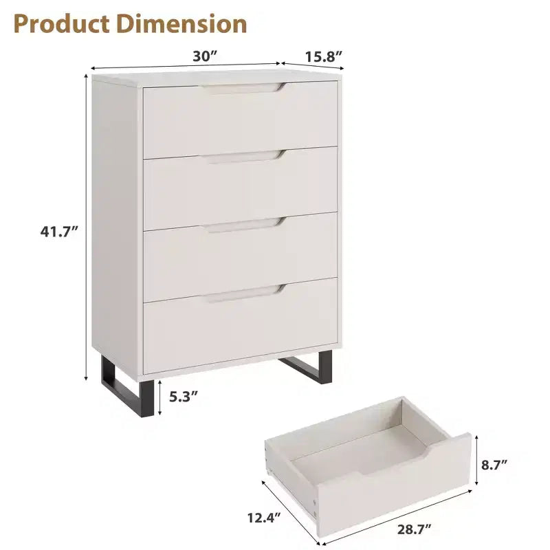 Commode verticale autonome de 105 cm de hauteur avec espace de rangement.