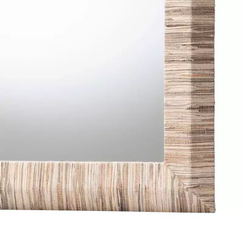 Miroir décoratif carré en herbe tressée naturelle