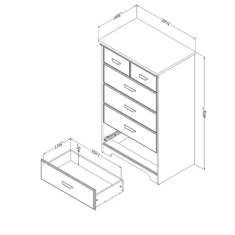 Commode à cinq tiroirs