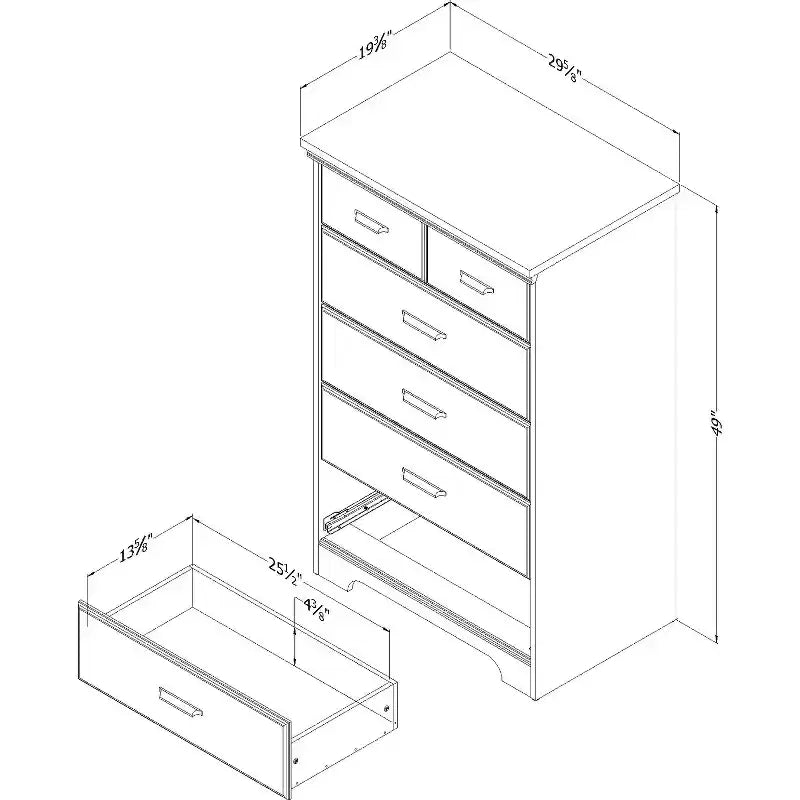 Commode à cinq tiroirs