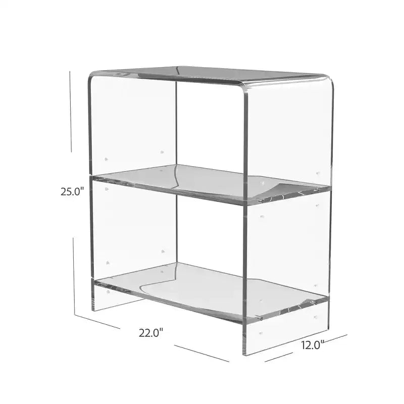 Étagère à livres à deux niveaux en plastique transparent