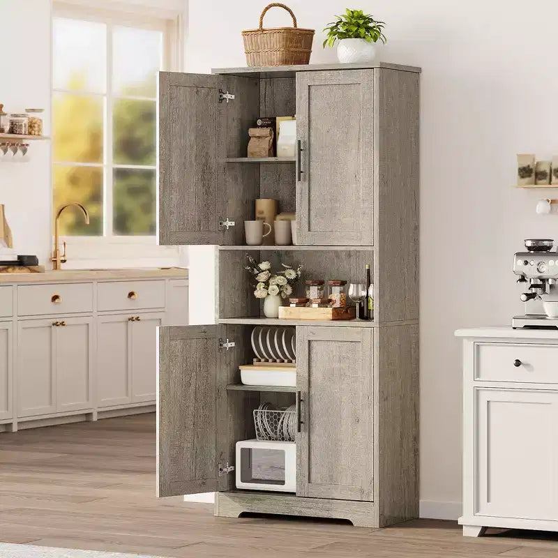 Un meuble de rangement de cuisine de 178 cm de hauteur, adapté aux salles à manger, salles de bain, buanderies et autres lieux similaires