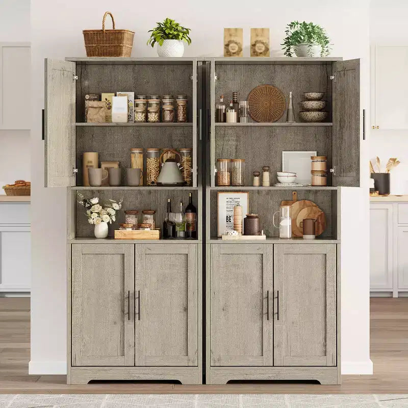 Un meuble de rangement de cuisine de 178 cm de hauteur, adapté aux salles à manger, salles de bain, buanderies et autres lieux similaires