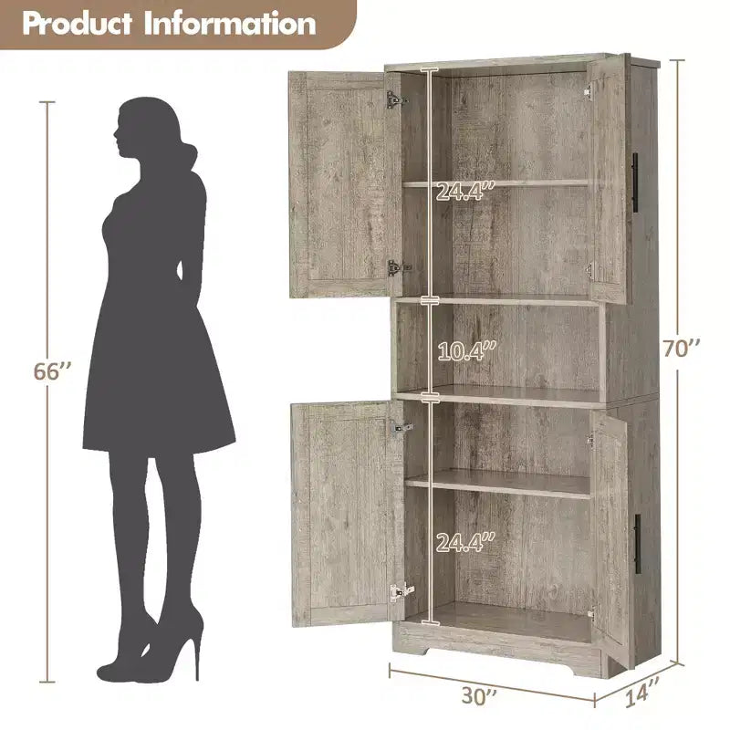 Un meuble de rangement de cuisine de 178 cm de hauteur, adapté aux salles à manger, salles de bain, buanderies et autres lieux similaires