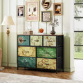 GALAXHERO Entertainment Center 7-Drawer Dresser Media Console Table for Bedroom Living Room Entryway, Steel Frame &amp; Wood Top 45-Inch TV Compatibility