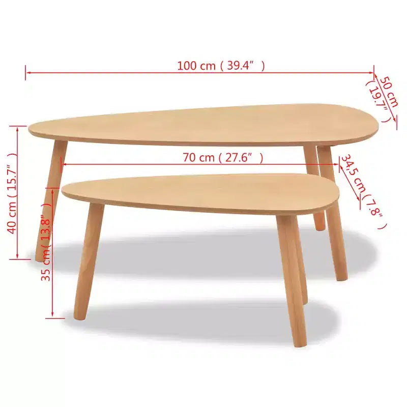 Table basse en pin massif et MDF marron