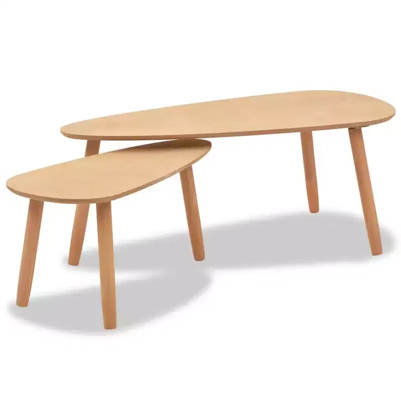 Table basse en pin massif et MDF marron