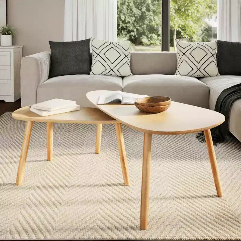 Table basse en pin massif et MDF marron