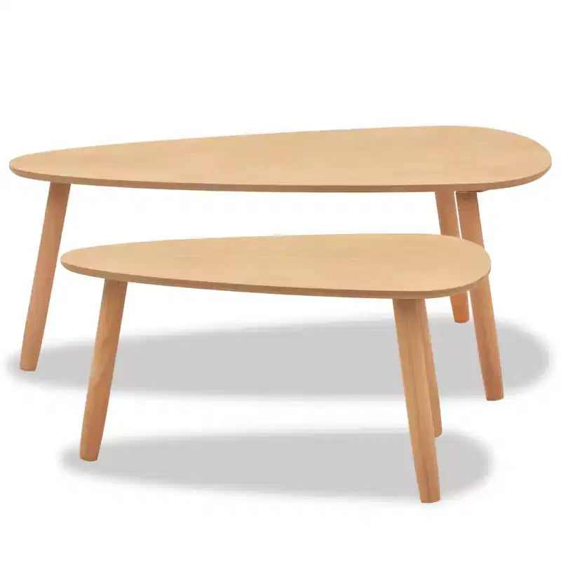 Table basse en pin massif et MDF marron