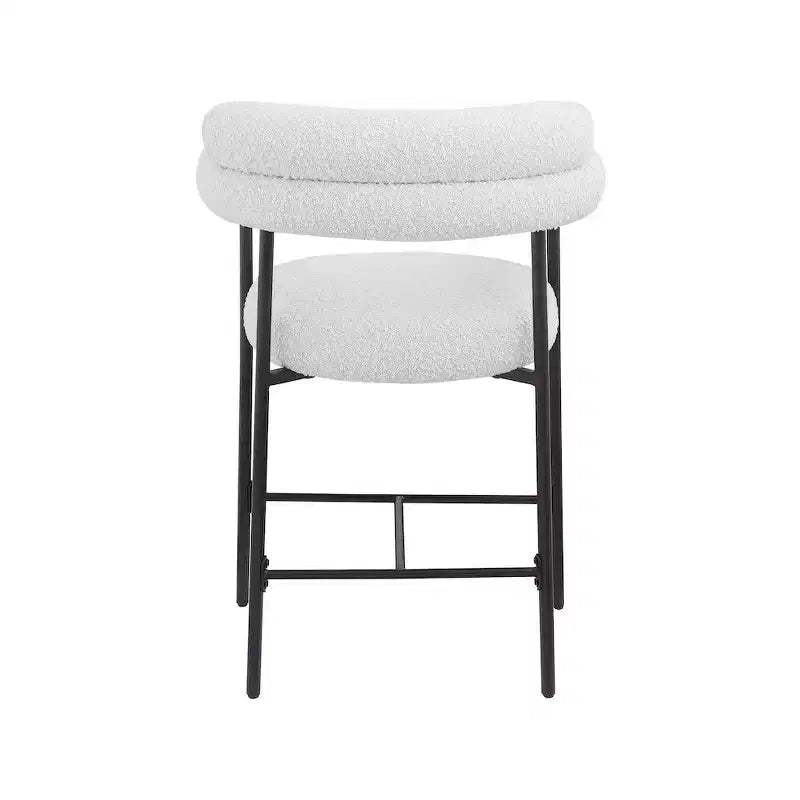 Tabourets de bar en velours couleur crème