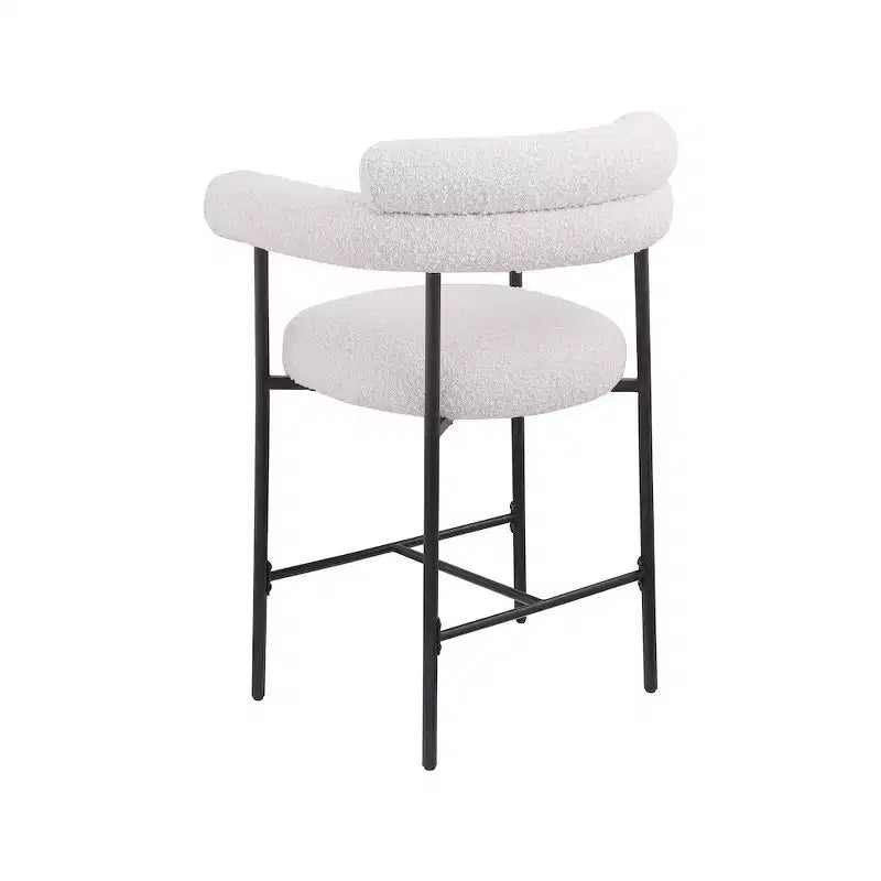 Tabourets de bar en velours couleur crème