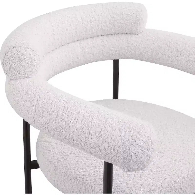 Tabourets de bar en velours couleur crème