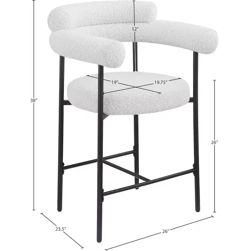 Tabourets de bar en velours couleur crème