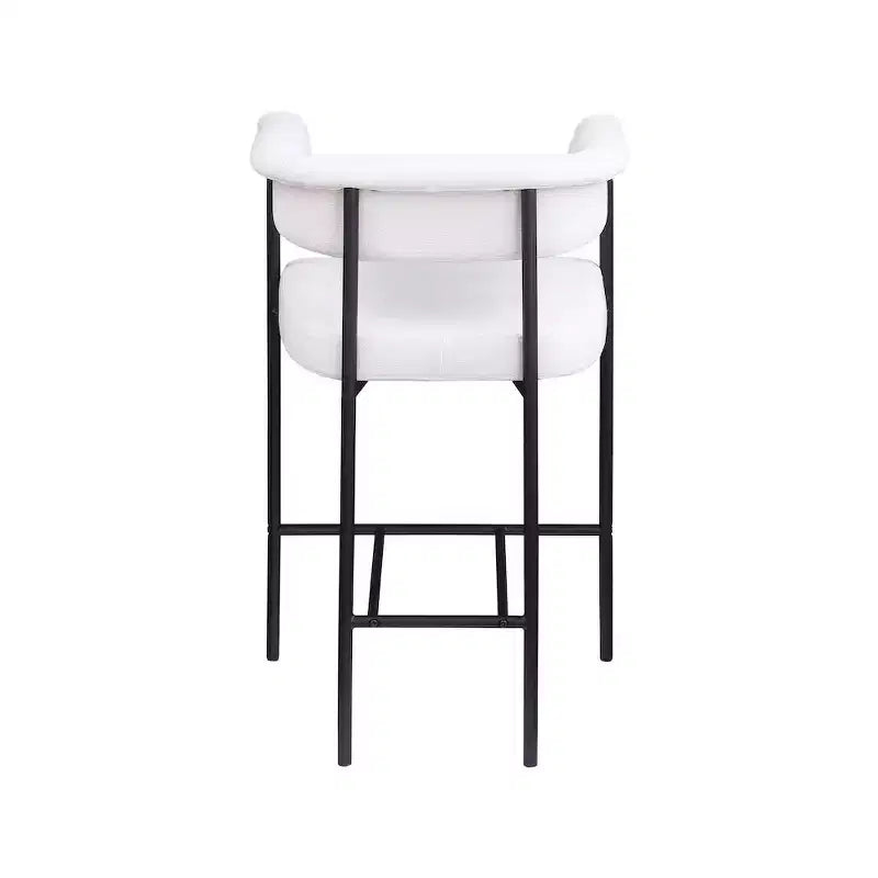 Tabouret de bar texturé en lin beige