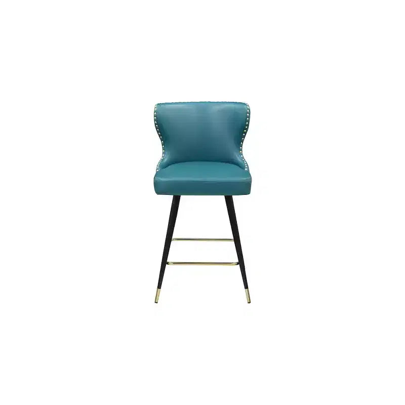 Tabourets de bar/tabourets hauts en cuir végétalien bleu