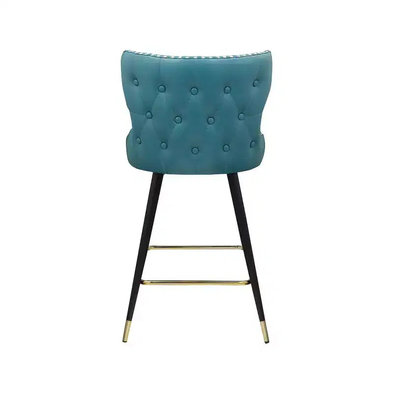Tabourets de bar/tabourets hauts en cuir végétalien bleu