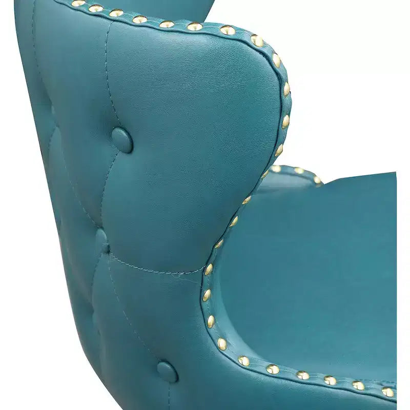 Tabourets de bar/tabourets hauts en cuir végétalien bleu