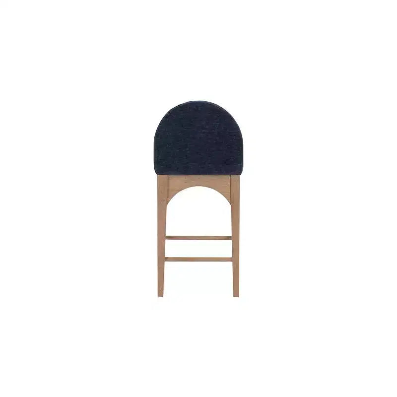 Tabouret en tissu chenille bleu marine