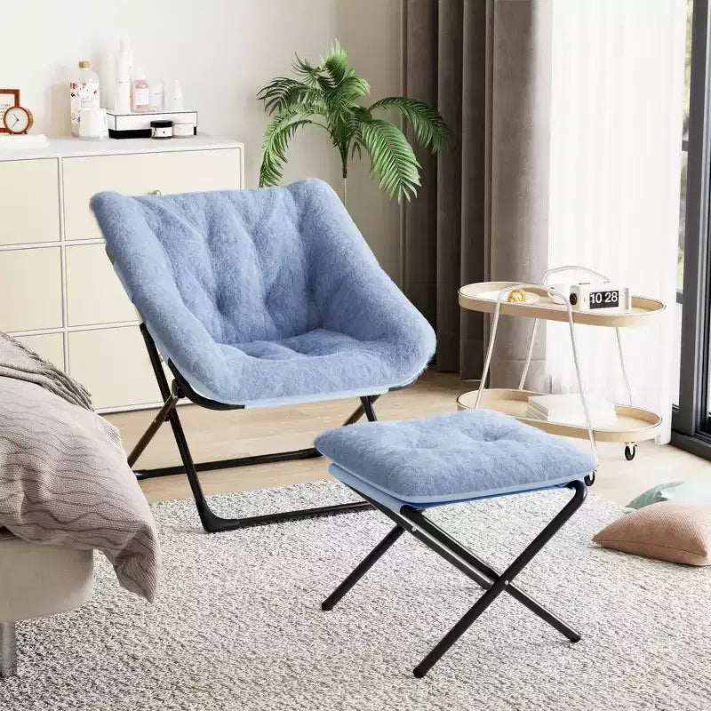 Chaise en forme de disque, base antidérapante, chaise longue pliable extra-large, chaise décorative pour chambres et dortoirs