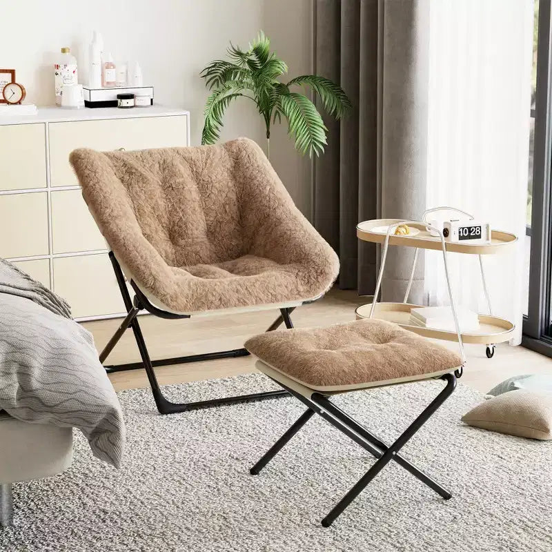 Chaise en forme de disque, base antidérapante, chaise longue pliable extra-large, chaise décorative pour chambres et dortoirs