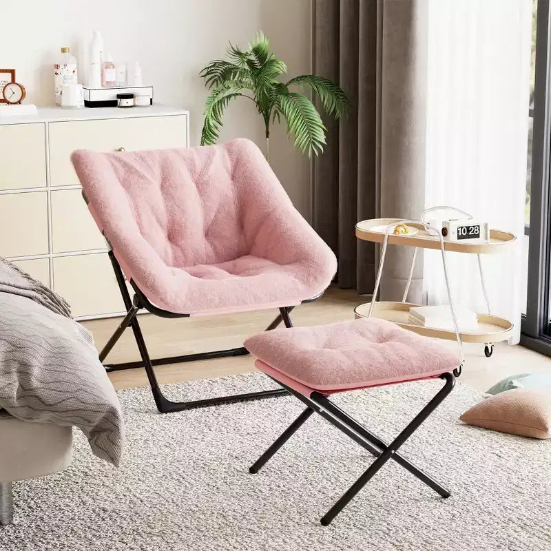Chaise en forme de disque, base antidérapante, chaise longue pliable extra-large, chaise décorative pour chambres et dortoirs
