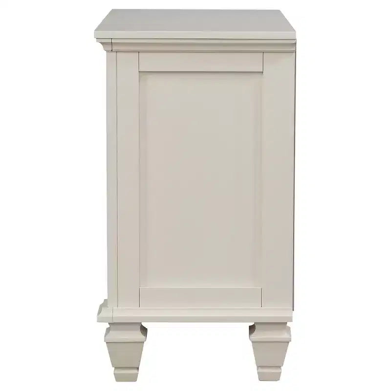 Table de chevet 3 tiroirs Blanc Crème