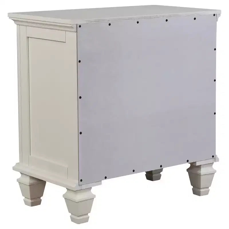 Table de chevet 3 tiroirs Blanc Crème