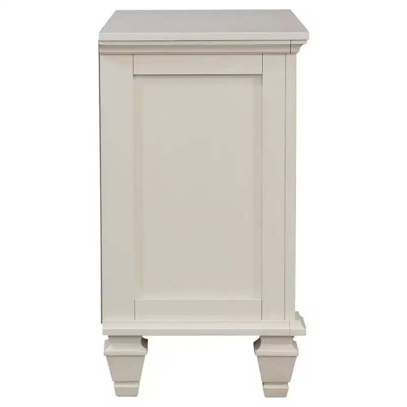 Table de chevet 3 tiroirs Blanc Crème
