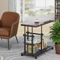 Table d'appoint mobile en C, table de collation réglable en hauteur de 66 à 87,6 cm pour canapé