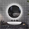 24 Modern LED Bathroom Mirror, Dual Front &amp; Back Lighting, 3 Color Modes, Dimmable Anti-Fog Design, Square Wall Mounted Vanity Mirror