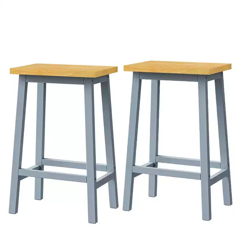 Tabouret de bar en bois massif, 65 cm, tabouret de bar style ferme avec repose-pieds