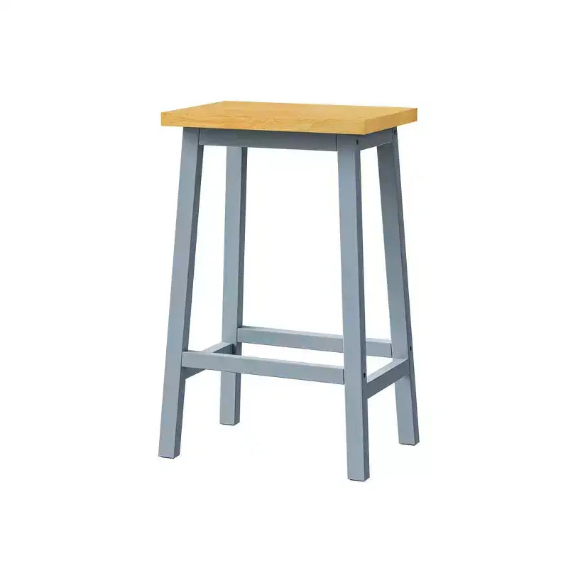 Tabouret de bar en bois massif, 65 cm, tabouret de bar style ferme avec repose-pieds