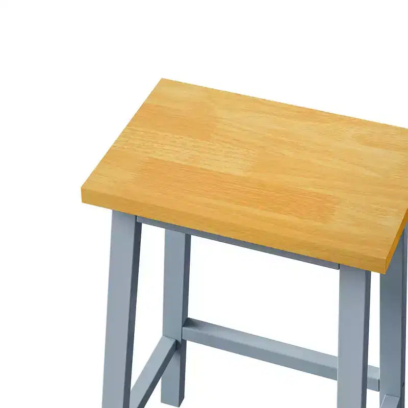 Tabouret de bar en bois massif, 65 cm, tabouret de bar style ferme avec repose-pieds