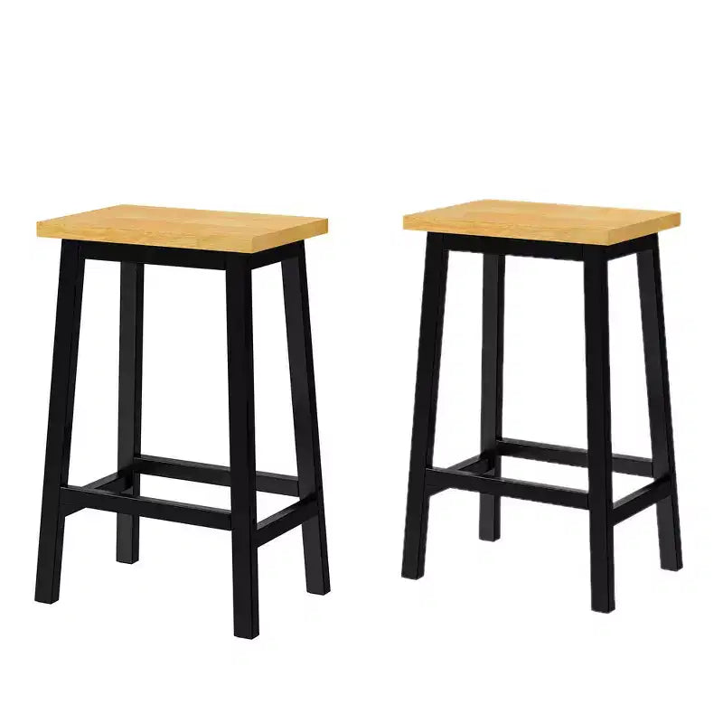 Tabouret de bar en bois massif, 65 cm, tabouret de bar style ferme avec repose-pieds