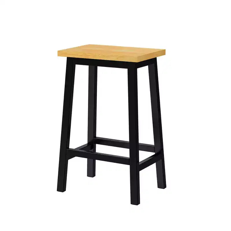 Tabouret de bar en bois massif, 65 cm, tabouret de bar style ferme avec repose-pieds
