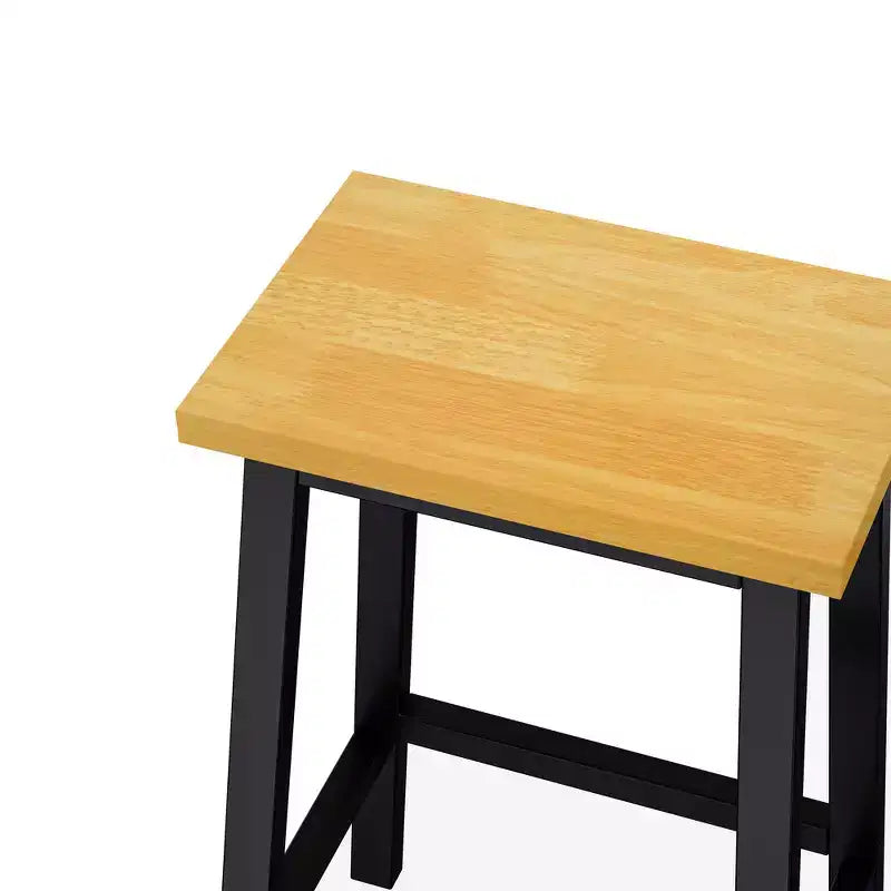 Tabouret de bar en bois massif, 65 cm, tabouret de bar style ferme avec repose-pieds