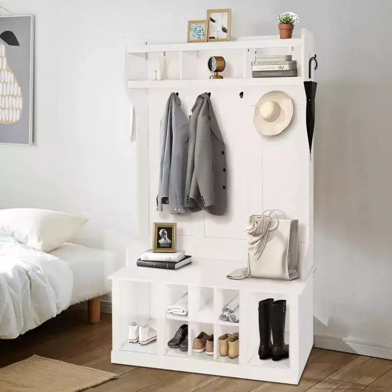 Porte-manteau de style campagnard cinq-en-un pour entrée