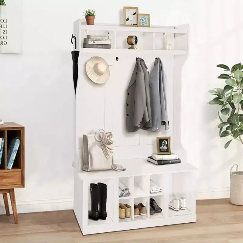 Porte-manteau de style campagnard cinq-en-un pour entrée