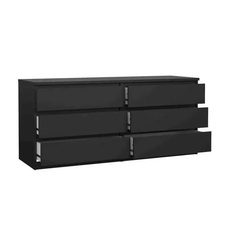 Commode six tiroirs, noir mat