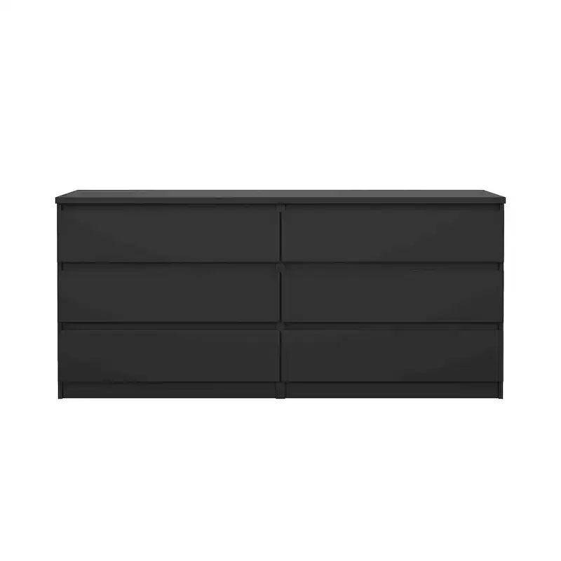 Commode six tiroirs, noir mat