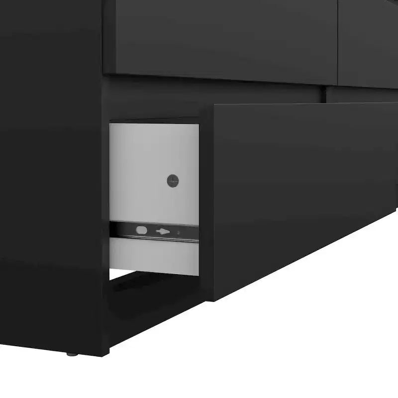 Commode six tiroirs, noir mat