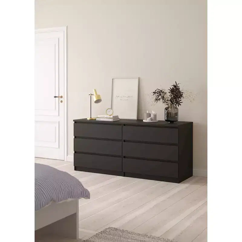 Commode six tiroirs, noir mat
