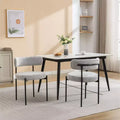 Chaise de salle à manger moderne en tissu à dossier rond, avec coussins épais et pieds en métal ; chaise d'appoint confortable pour la cuisine ou le salon