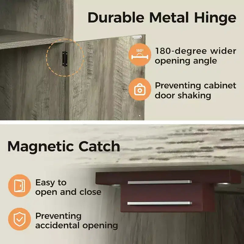 Table de chevet de style ferme avec station de recharge, ensemble de tables d'appoint rustiques avec étagères et espace de rangement, adaptées à la chambre ou au bureau à domicile.