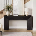 Console d'entrée, table de canapé extra-longue en bois noir de 63 pouces