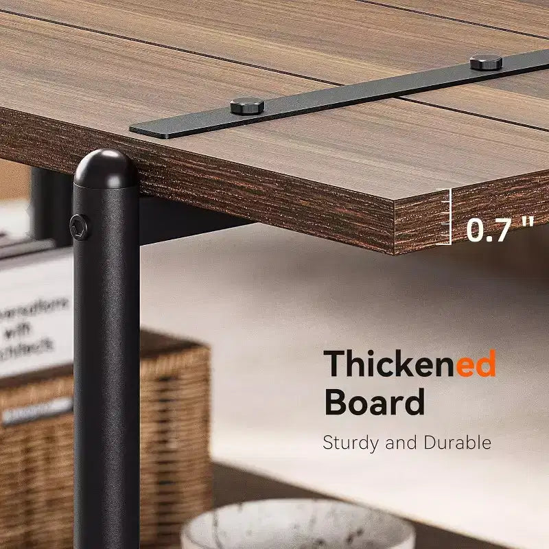 Table basse rectangulaire de 104 cm avec deux niveaux de rangement