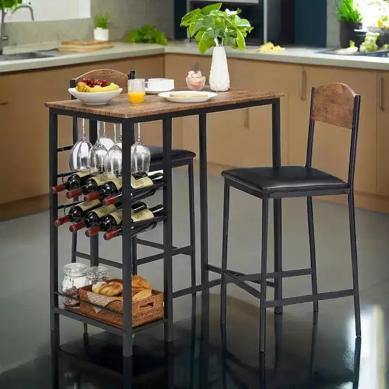Tabourets de bar, tabourets de bar rembourrés avec pieds en métal, repose-pieds et dossiers