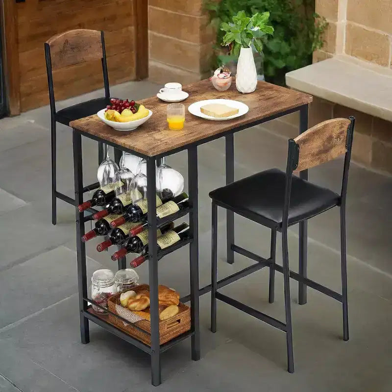 Tabourets de bar, tabourets de bar rembourrés avec pieds en métal, repose-pieds et dossiers
