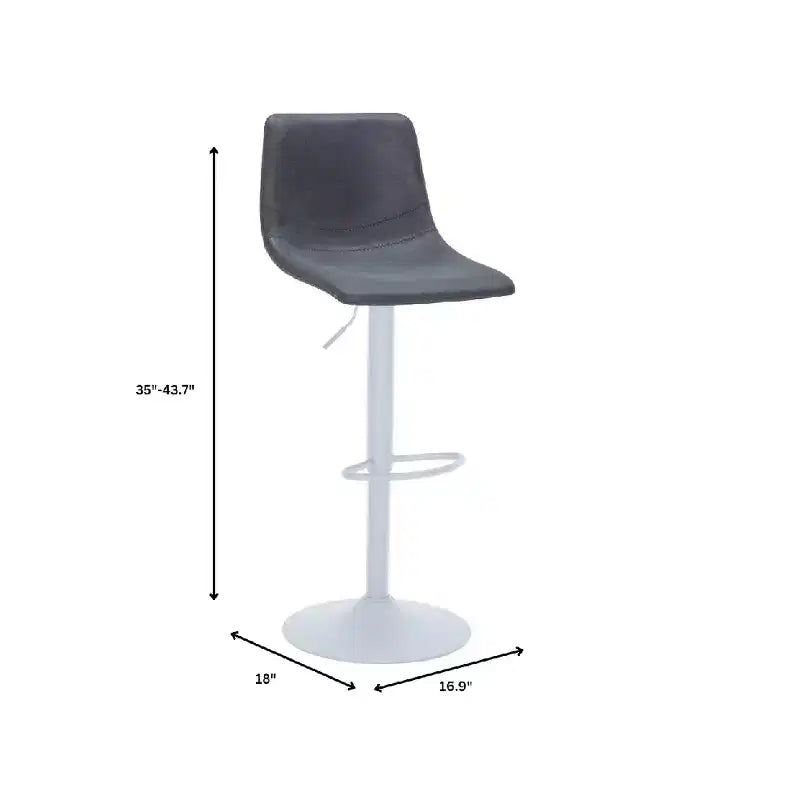 Tabourets de bar avec piètement en fer blanc Tabourets de comptoir réglables en hauteur avec assise en cuir, fonction pivotante et repose-pieds